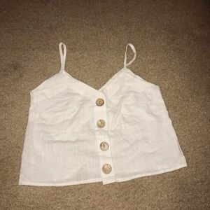 White button up tank top